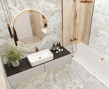 Плитка WAVE от Alma Ceramica (Россия) в интерьере, стиль: современный