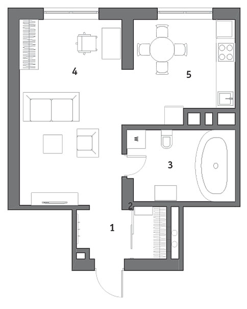 План квартиры после перепланировки